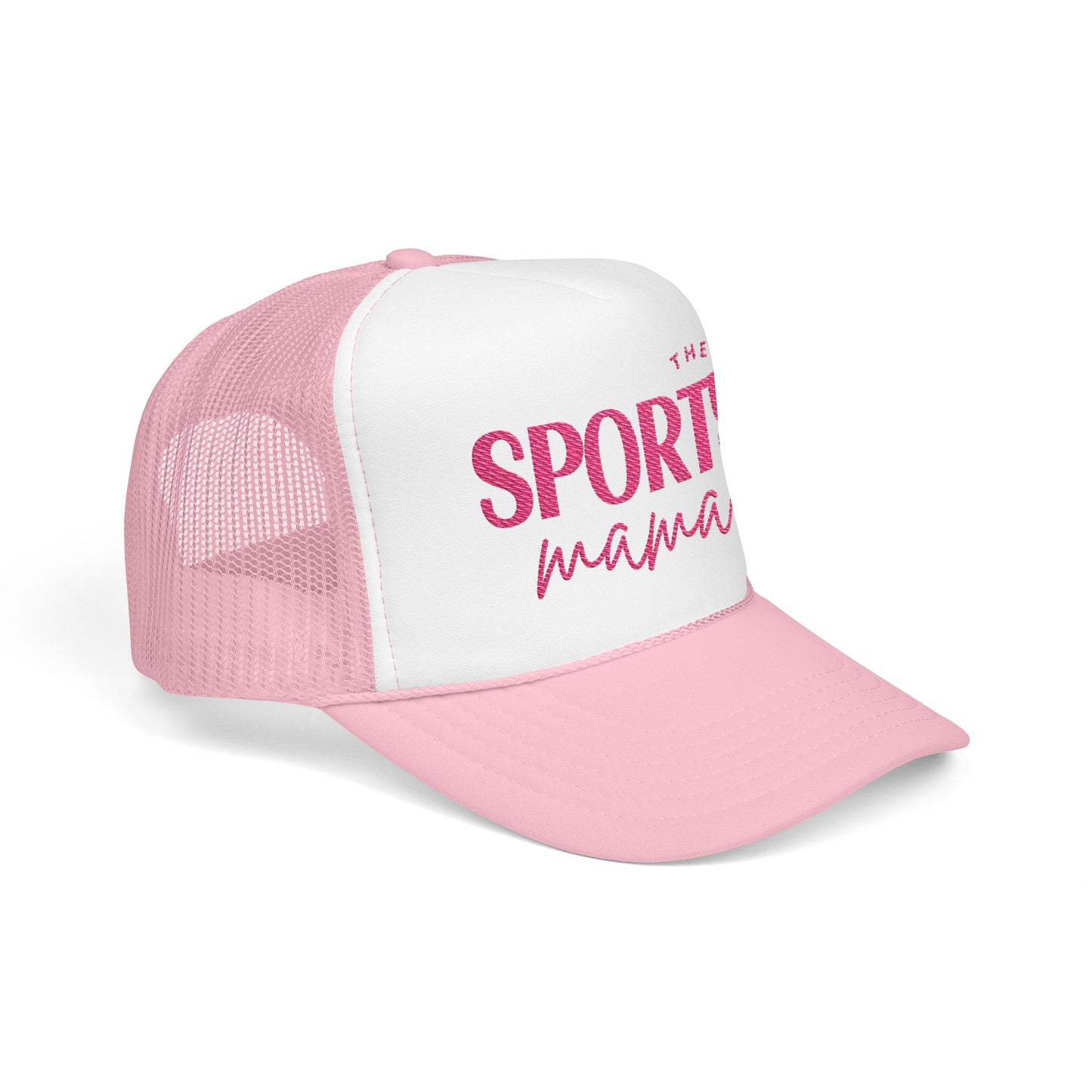 Sporty Mama Embroidered Trucker Hat Pink