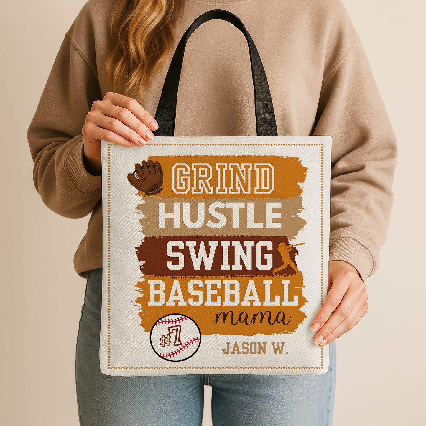 Personalized Baseball Mom Tote