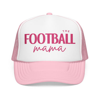 Pink Embroidered Football Mama Trucker Hat