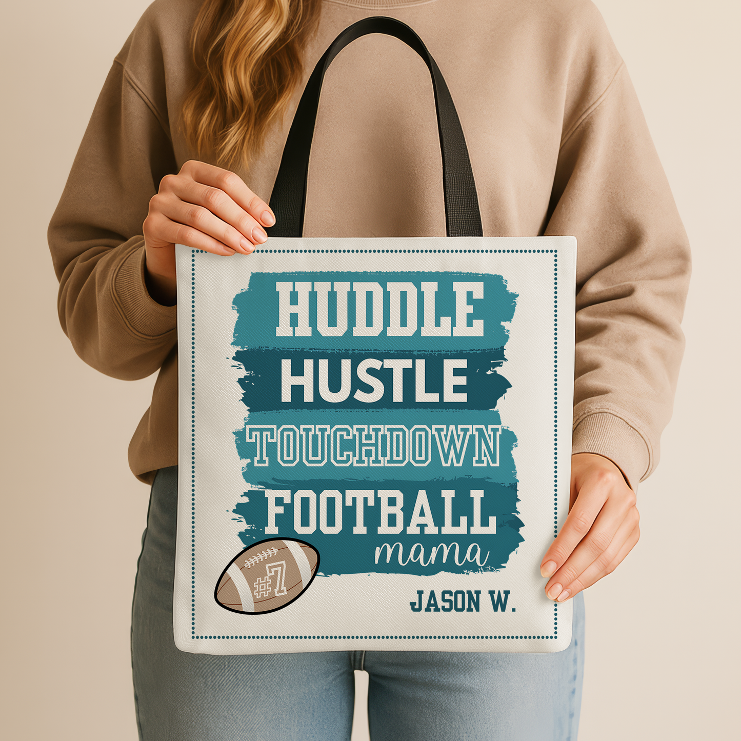 Personalized Football Mom Tote