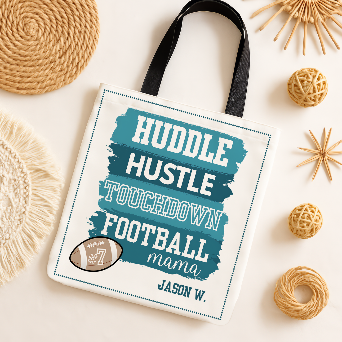 Personalized Football Mom Tote